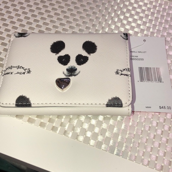 Betsey Johnson Handbags - NWT Betsey Johnson Panda small white wallet cute!!